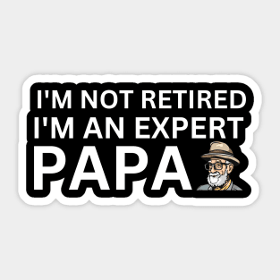 Expert Papa: I'm Not Retired, I'm Experienced Sticker